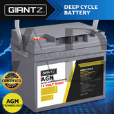 Giantz AGM Deep Cycle Battery 12V 50Ah Box Portable Solar Caravan Camping